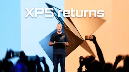 Jeff Clarke of Dell revealing the return of the XPS brand with the new XPS 14 for 2026.