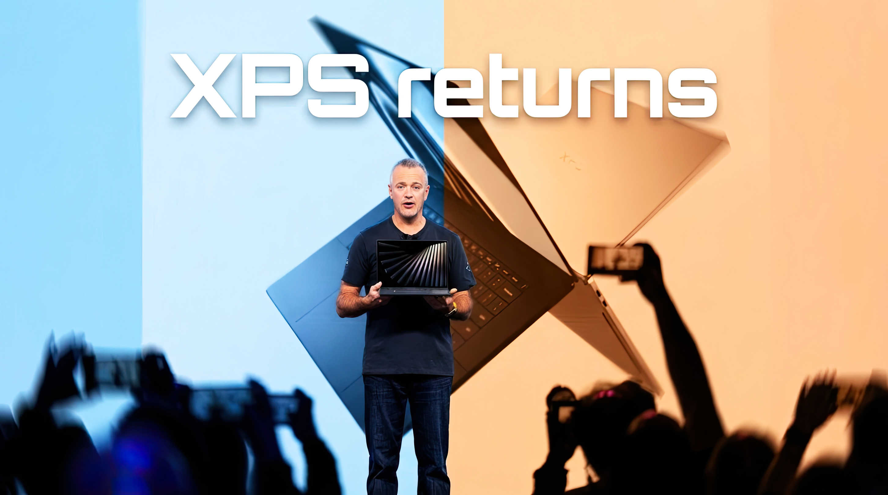 Jeff Clarke of Dell revealing the return of the XPS brand with the new XPS 14 for 2026.