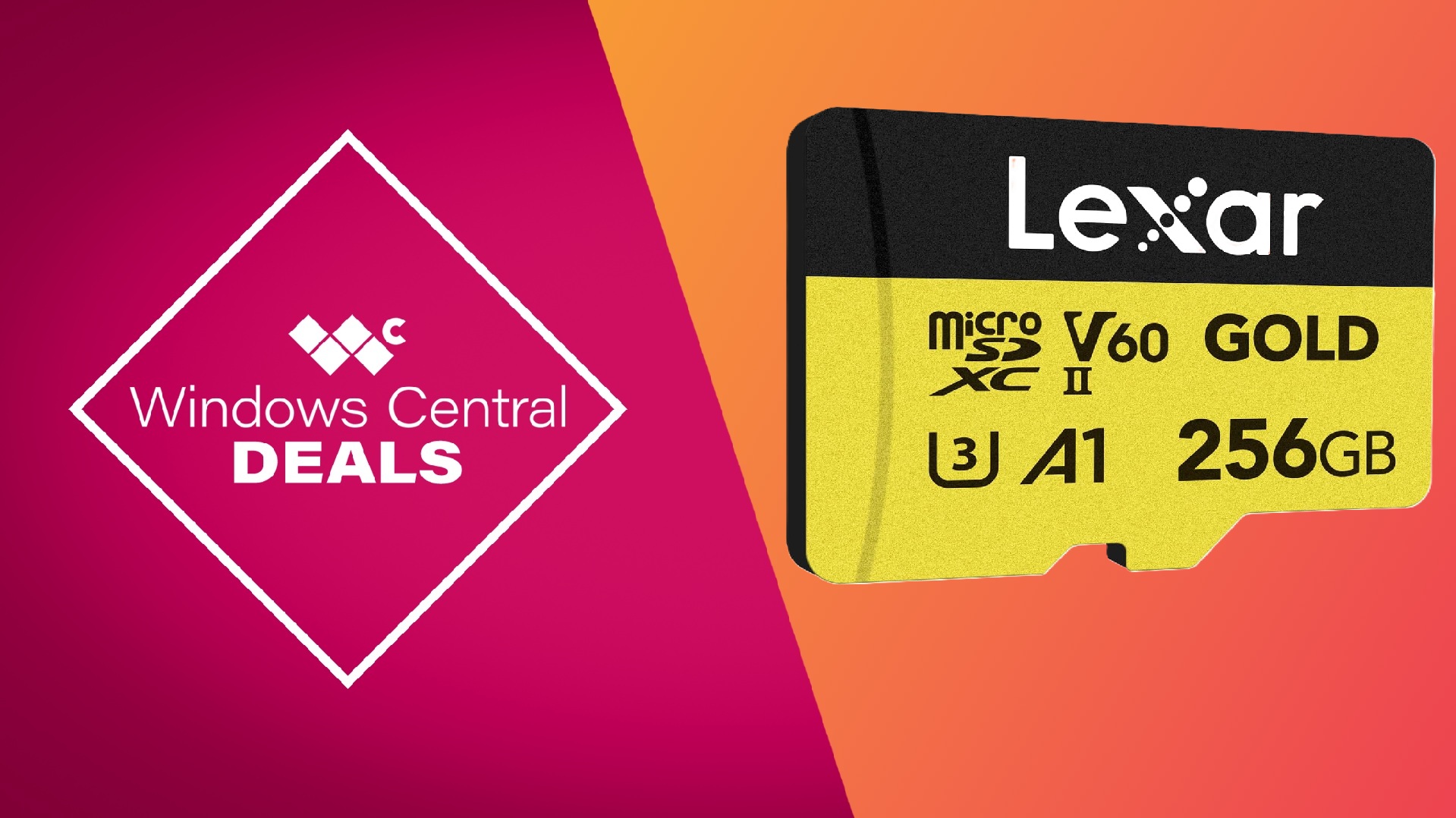 Windows Central deal banner for the Lexar Professional Gold MicroSD