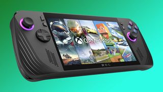 ROG Ally X left view with Game Pass.