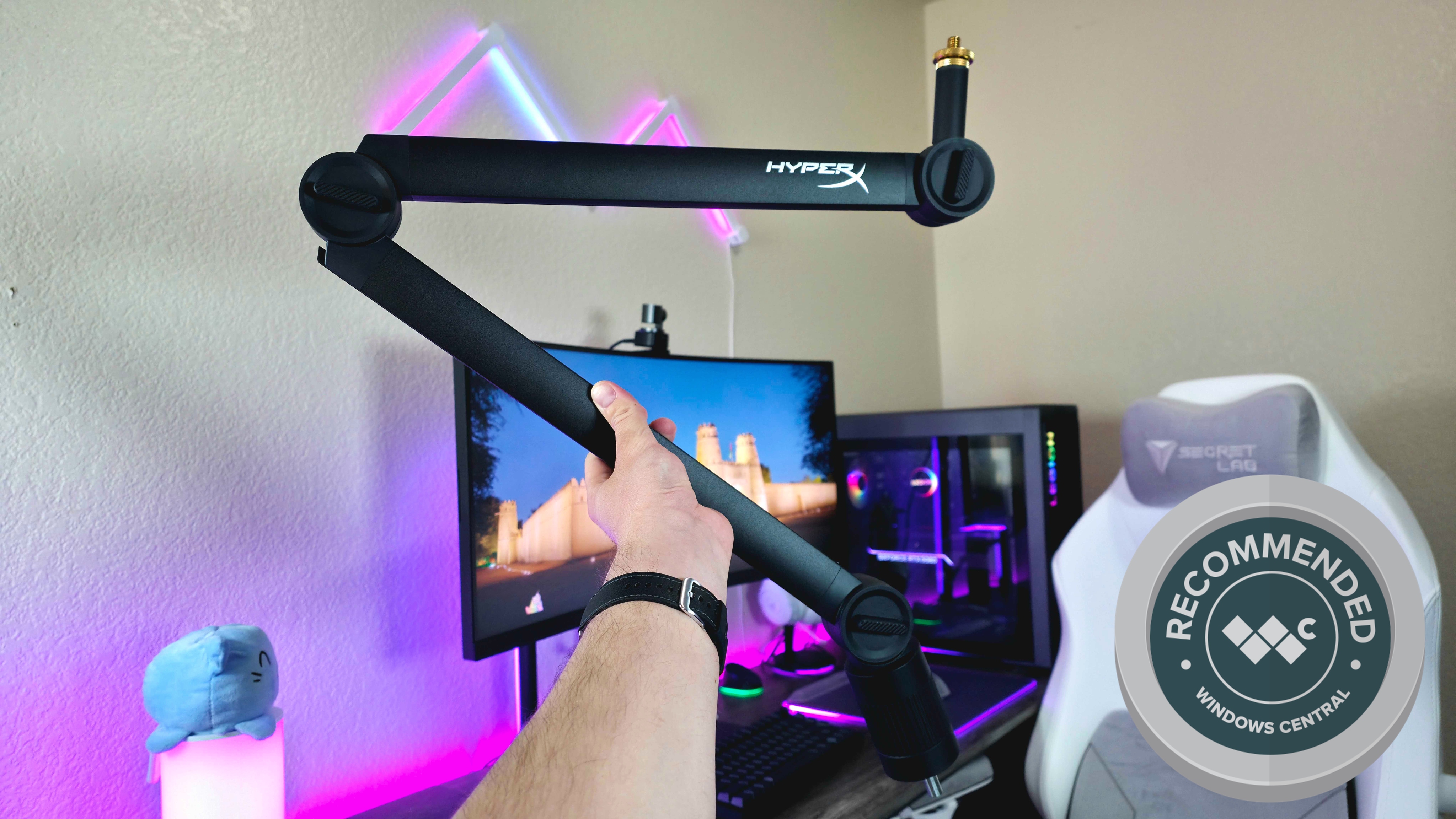 Image of the HyperX Caster microphone and camera boom arm.